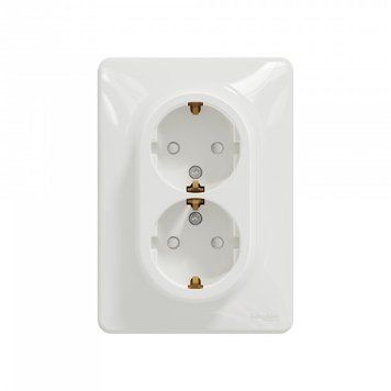 Розетка 2-а з/заз з/шт Sedna Design білий SDD311221 Schneider Electric 231422 фото