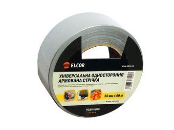 Універсальна одностороння армована стрічка ELCOR UNTPL5050 50мм*50м сіра 40206771 фото