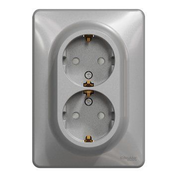 Розетка 2-а з/заз з/шт Sedna Design алюміній SDD313221 Schneider Electric 231490 фото