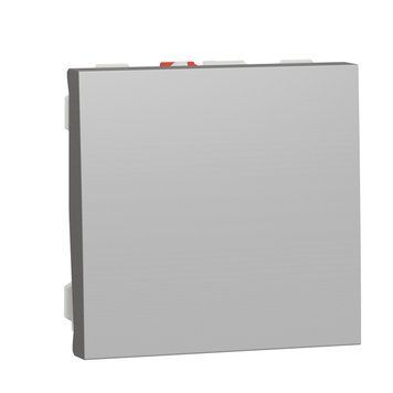 Вимикач 1-кл. кнопковий сх.1 10А 2 модулі Unica New алюміній NU320630 Schneider Electric 232236 фото