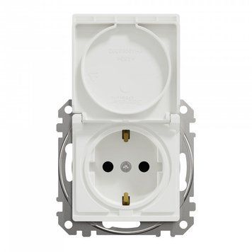 Розетка з/заз з з/шт та кришкою Sedna Design біла SDD111024 Schneider Electric 231426 фото
