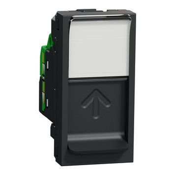 Розетка комп'терна RJ45 одинарна кат.5 UTP 1 модуль Unica New антрацит NU341054 Schneider Electric 232266 фото