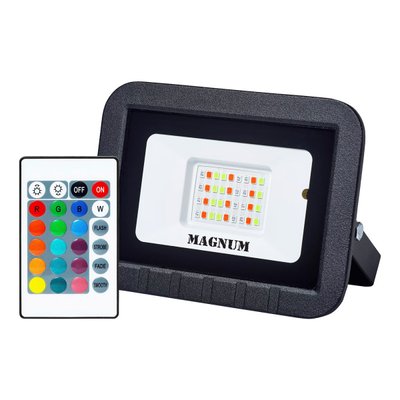 Прожектор LED 20Вт slim RGB 6500K IP65 MAGNUM 613259 фото