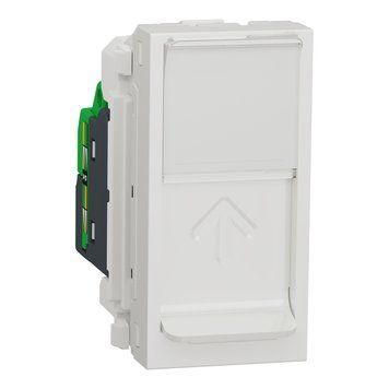 Розетка комп'терна RJ45 одинарна кат.5 UTP 1 модуль Unica New білий NU341018 Schneider Electric 232263 фото